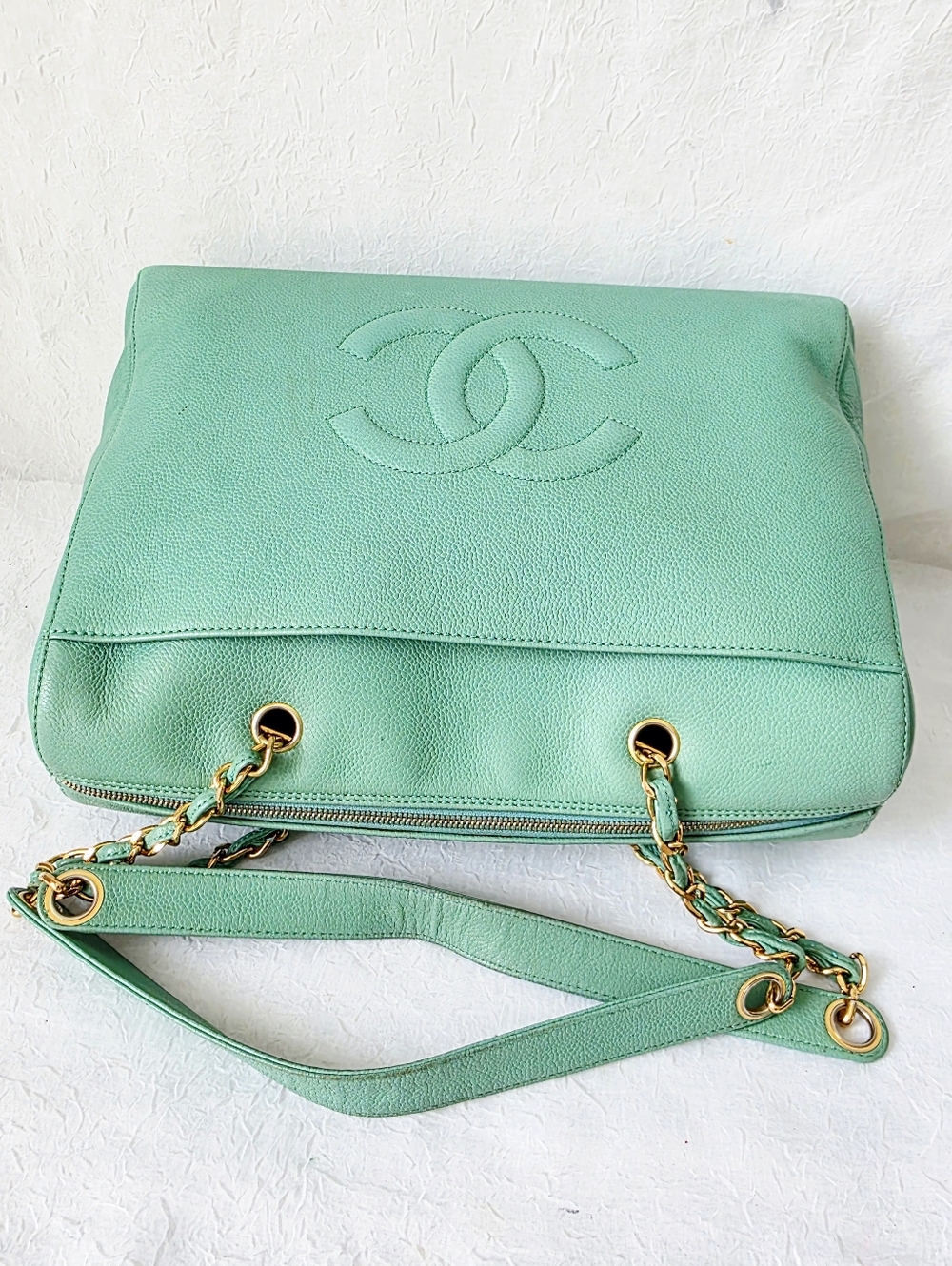 Auth Chanel CC Coco Mark Caviar Large Leather Shoulder Bag - Picture 8 of 12